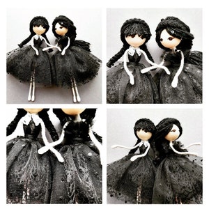 Fairy doll in black Princes fairy doll Art doll Handmade fairy doll Decor fairy doll Dressed interior doll