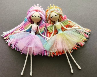 Little Angel doll Princes doll Handmade doll Art doll Angel wings doll Fairy wings doll Fairy dressed doll Decor doll
