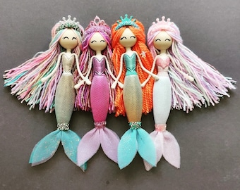 Mermaid fairy doll Little Mermaid Fairy doll fish tail Art dolls Mermaid tail doll Home decor Interior doll