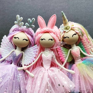 Poupée fée des fleurs Poupée d'art Poupée d'intérieur Petite poupée fée Poupée folklorique ukrainienne Décoration faite main Poupée licorne cerf