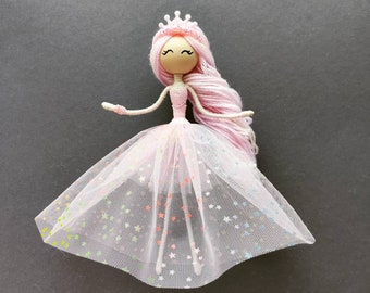 Fairy angel doll Angel wings doll Fairy flower doll Fairy dress doll Art doll Handmade doll Fairy ballerina doll Decor doll