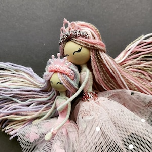 Doll set Mom and baby doll Fairy flowers doll Art doll Little fairy doll Hand fairy doll Decor doll Fairy dressed doll