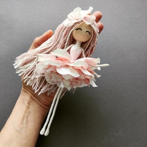 Art doll Fairy flowers doll Fairy wings Fairy dressed doll Fairy wings doll Handmade fairy doll Interior doll