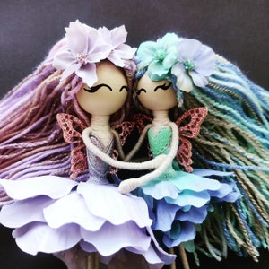 Fairy flowers doll Art doll Princes fairy doll Fairy dressed doll Fairy wings doll Handmade fairy doll Decor doll