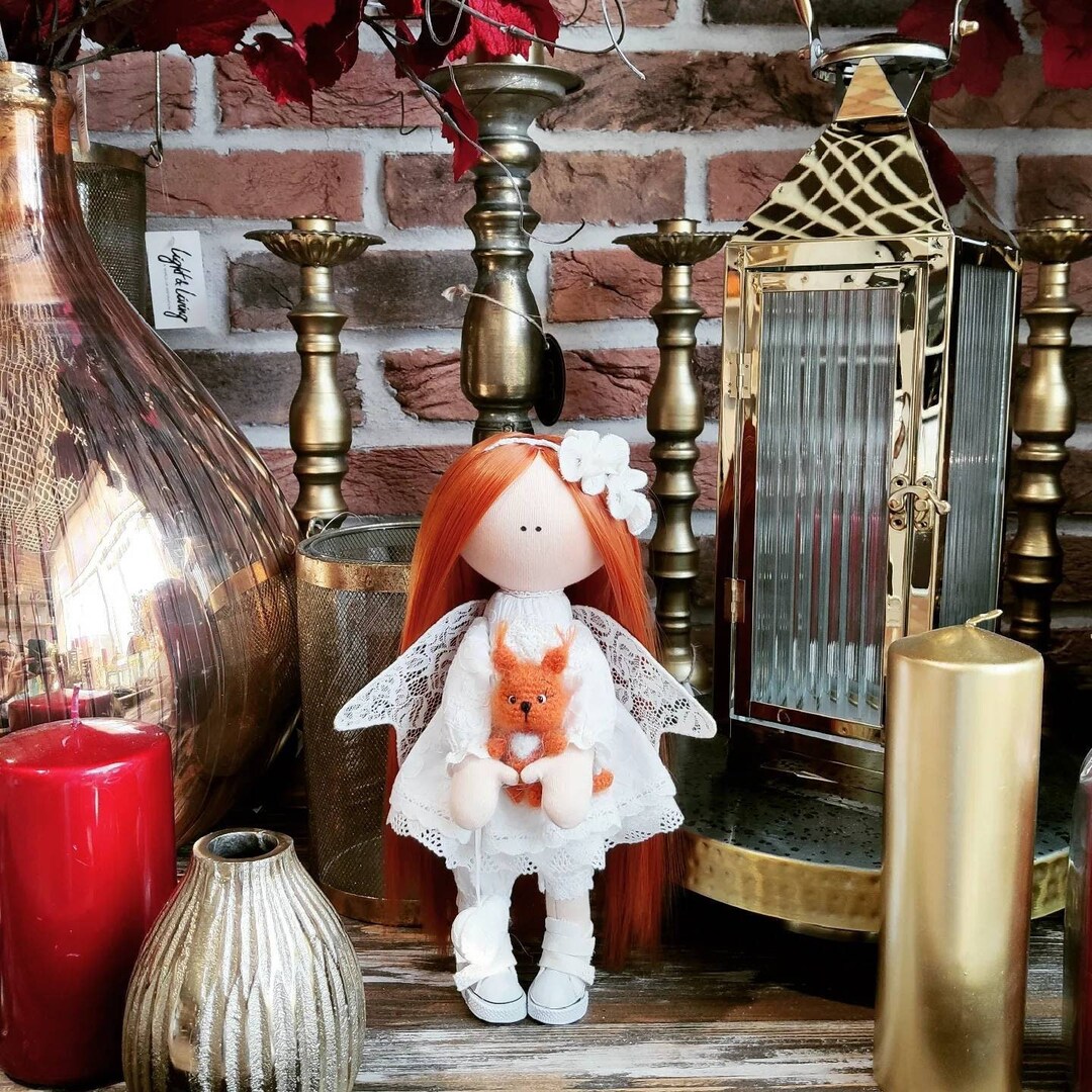 Handmade Angel Rag Doll: Textile Art Doll, Home Decor - Etsy