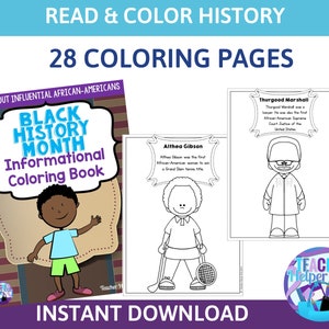 Black History Month Printable- Black History Month Coloring Page- African American History Coloring Pages- Black History Worksheets
