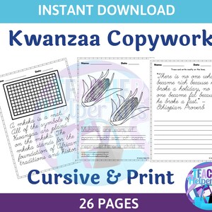 Kwanzaa Activity- Kwanzaa Busy Book- Kwanzaa Printable- Kwanzaa Busy Binder- Kwanzaa Copywork