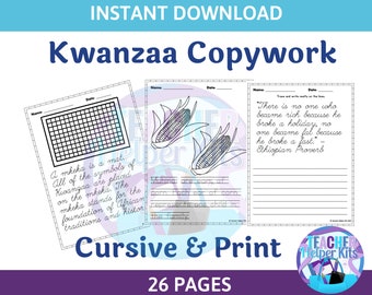 Kwanzaa Activity- Kwanzaa Busy Book- Kwanzaa Printable- Kwanzaa Busy Binder- Kwanzaa Copywork