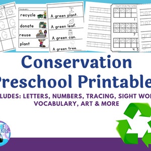Stampabili prescolari per la conservazione~Attività di apprendimento del programma prescolare~Scuola domiciliare in età prescolare