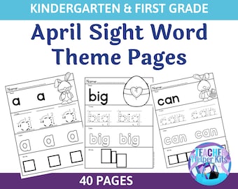 40 Sight Word Worksheets Preschool-Kindergarten- First Grade- Sight Word Games
