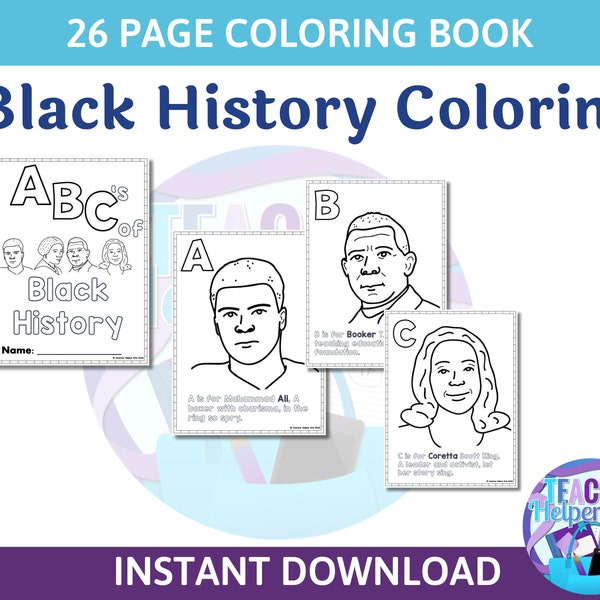 25 Black History month coloring sheets-Black History Month Printable- Black History Month Coloring Book- Black History Worksheets