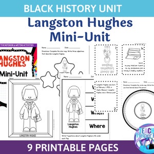 Black History Month Reading Comprehension -Langston Hughes- Black History Month Worksheets- Black History Month- Homeschool Worksheets