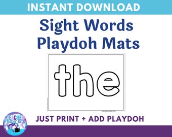 Sight Word Printables~ Learning Activities~Playdough Mats Worksheets/ Instant Download/Literacy/ kindergarten/ homeschool worksheet