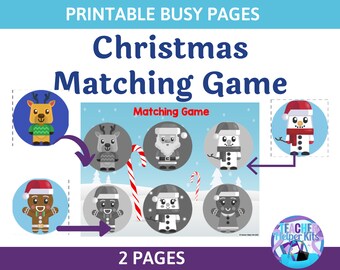 Christmas Busy Book, Busy Book Printable, Learning Binder, Preschool Busy Book, Busy Binder for Toddler, Christmas Activity, Busy Book