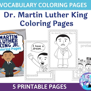 Martin Luther King Jr. Coloring Pages- Black History Month- Homeschool Worksheets
