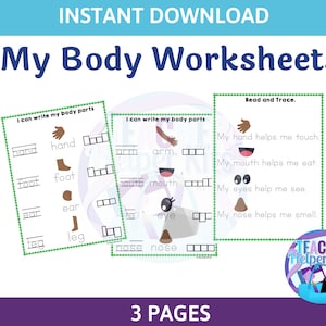 My Body Parts Printable, Human Body Parts, All About My Body, Human Body Busy Book