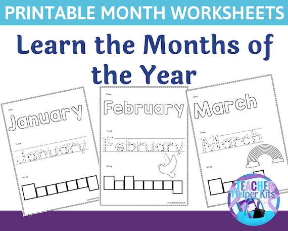 12 printable preschool kindergarten calendar worksheet pages etsy