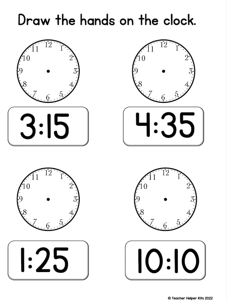 Learn to Tell Time Telling Time Worksheets Kindergarten Math at Home