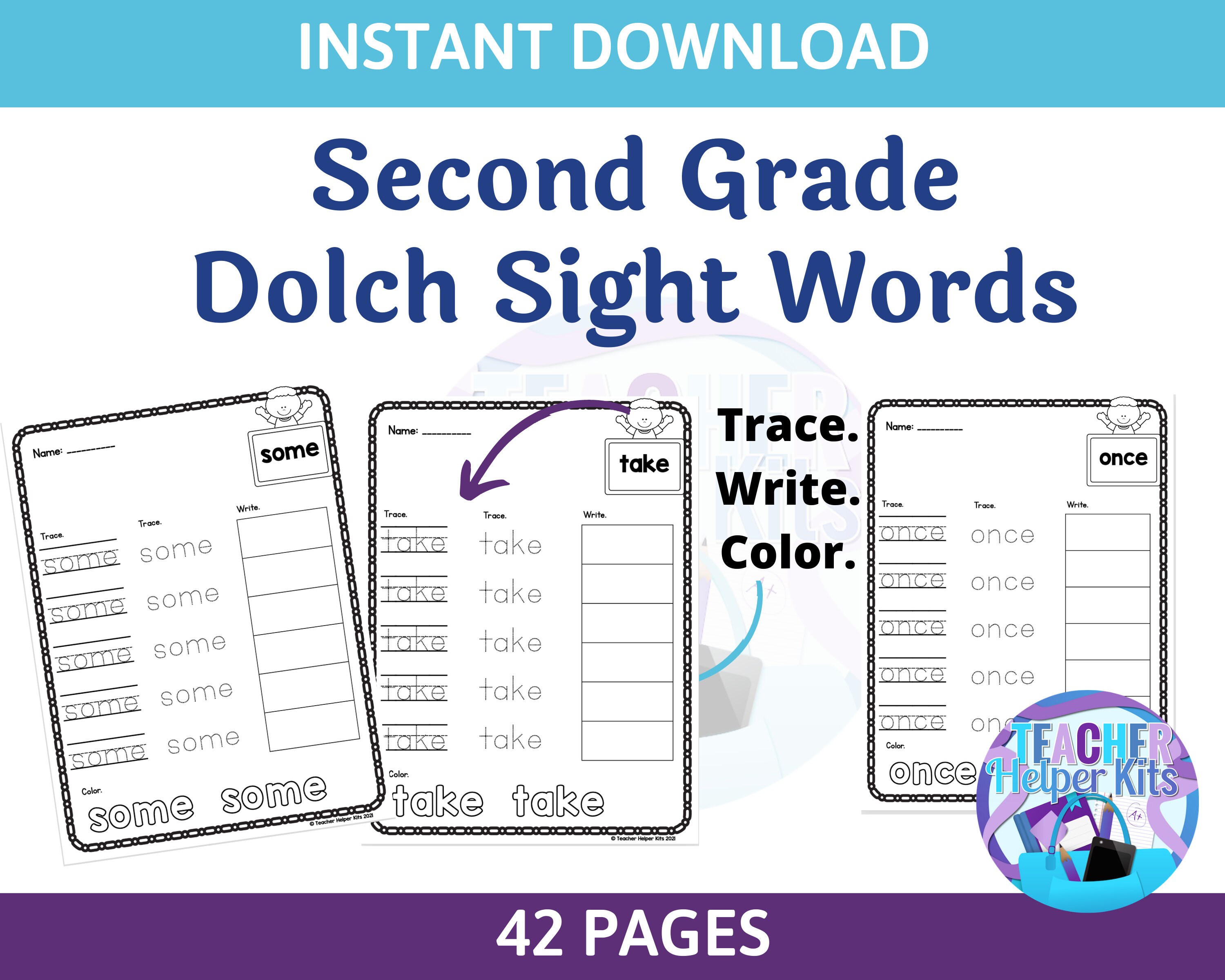 42 sight word worksheets second grade dolch sight words sight etsy