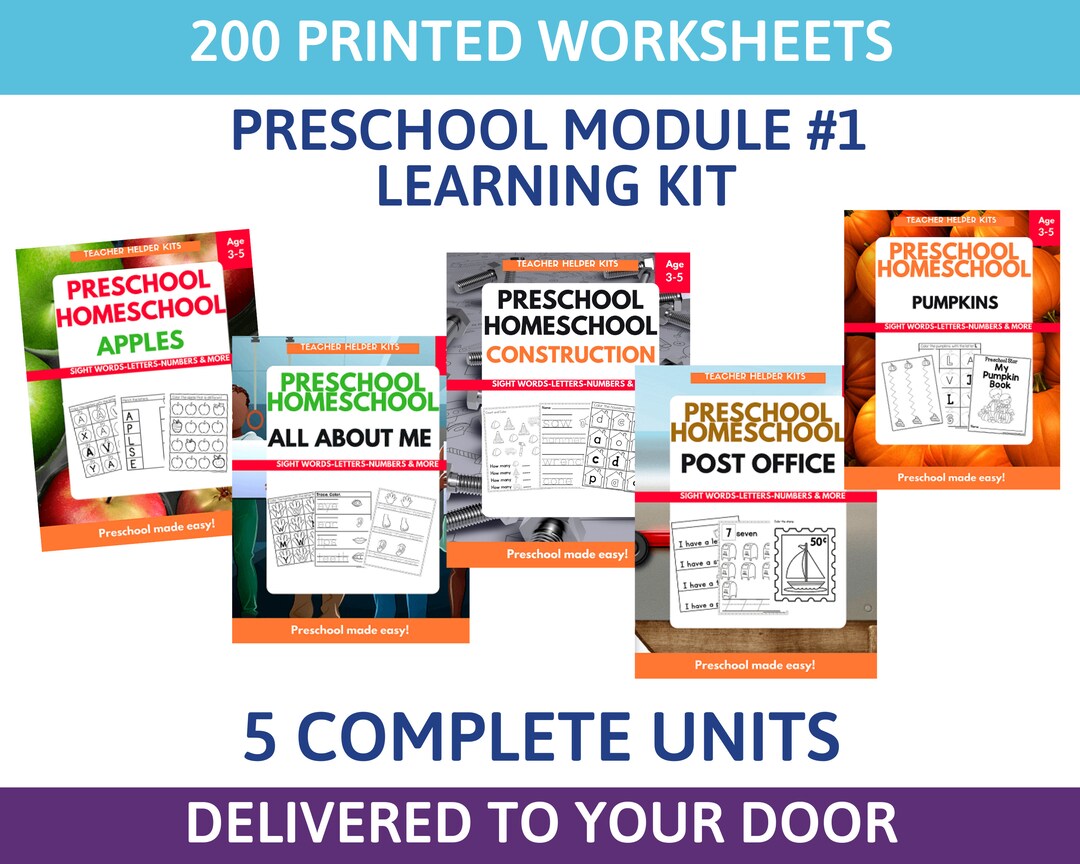 PRINTED PRESCHOOL CURRICULUM Kit-learning Folder-learning Binder ...
