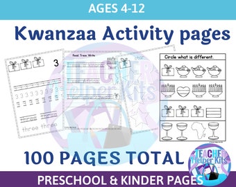 100 Kwanzaa Worksheets-Kwanzaa Activity- Kwanzaa Busy Book- Kwanzaa Printable- Kwanzaa Busy Binder-Kwanzaa for Kids