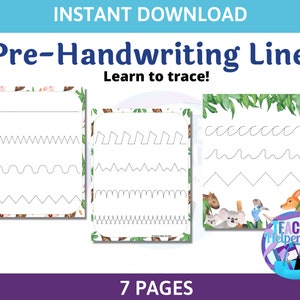 Pre Handwriting LineTracing Worksheets, Preschool Printable, Homeschool, Preschool Worksheet, Preschool Handwriting, Fine Motor Skills
