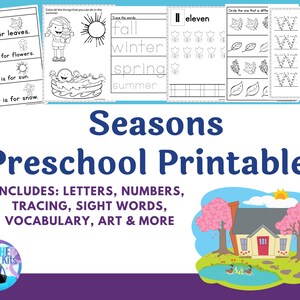 Stampabili prescolari delle stagioni~Attività di apprendimento del programma prescolare~Scuola domiciliare in età prescolare