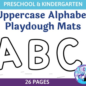 26 Printable Uppercase Playdough Mats Worksheets / Instant Download/Literacy/ kindergarten /preschool/ homeschool worksheets /pdf