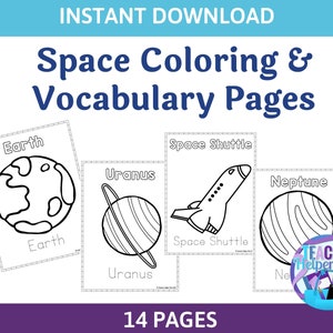 Planet Coloring Pages ~ Space Coloring Pages ~ Astronomy for Kids ~ Space and Planet Coloring Pages ~ Solar System Coloring Book
