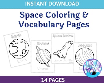 Solar System Coloring & Learning Book | Kids Space Activity (printable ...