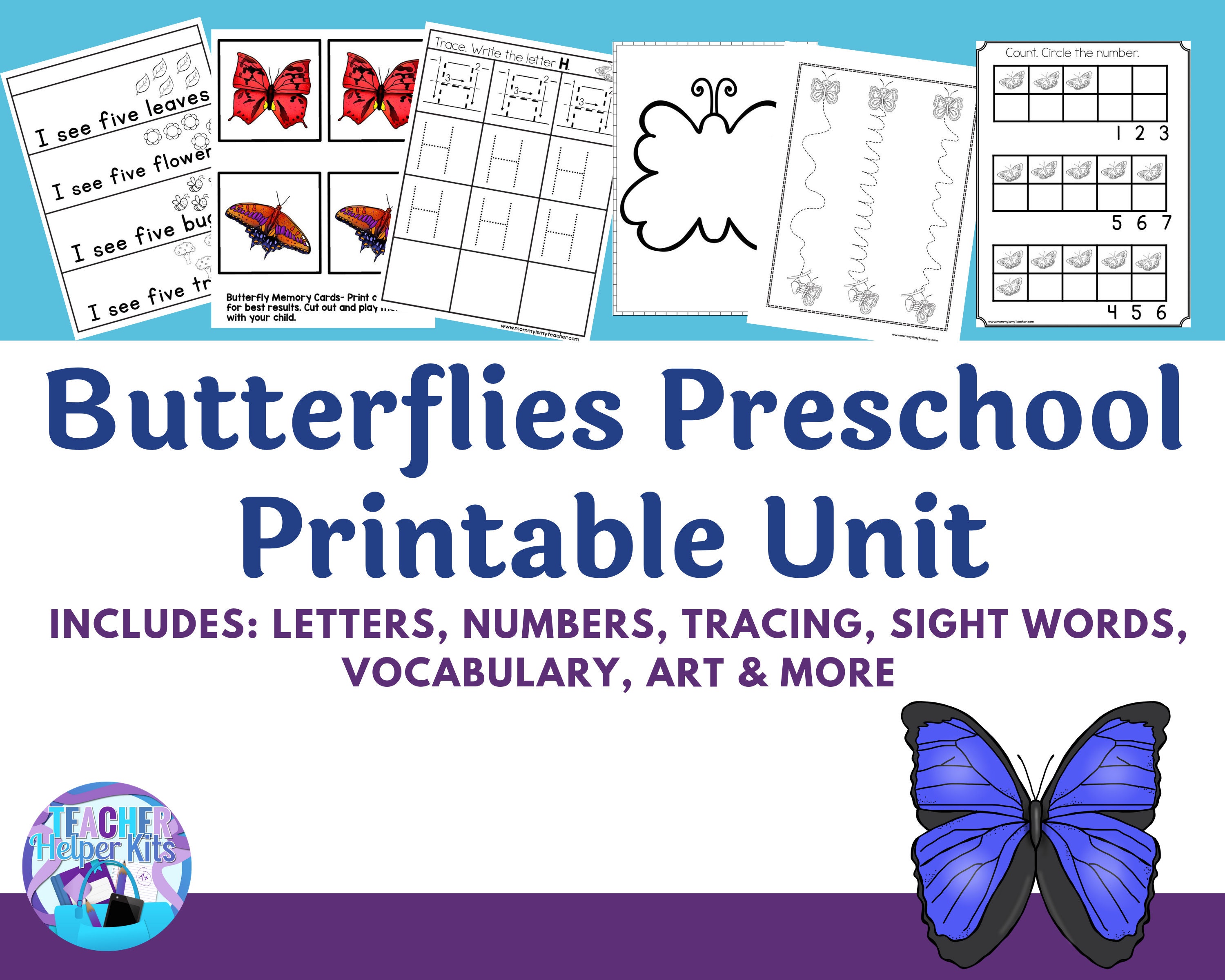 butterfly worksheet butterflies preschool etsy australia