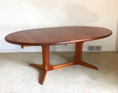 Danish modern Glostrup solid teak dining table mid century