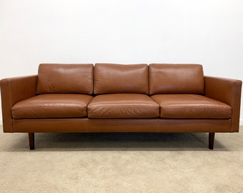 Milo Baughman Thayer Coggin leather sofa couch mid century