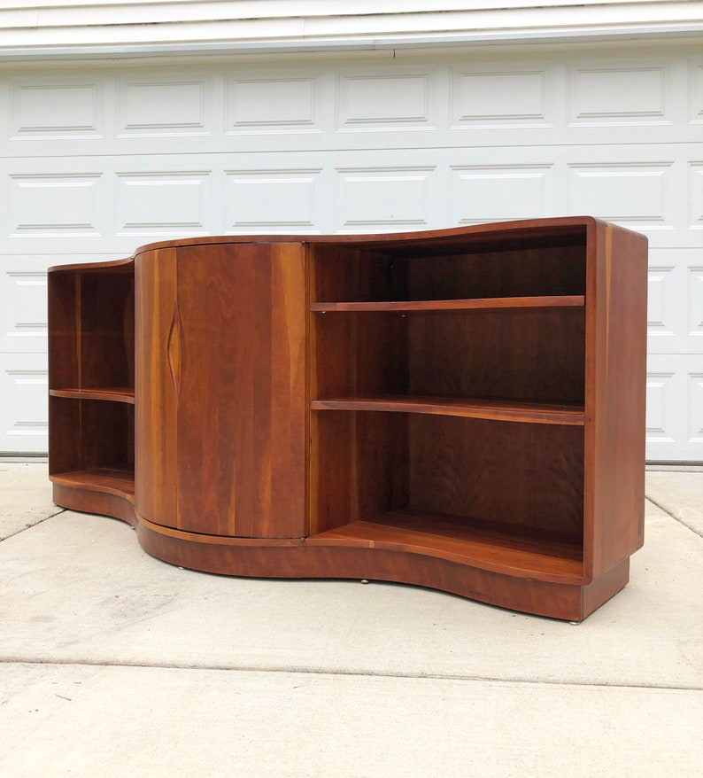 vintage American studio craft furniture credenza sculptural cabinet image 6