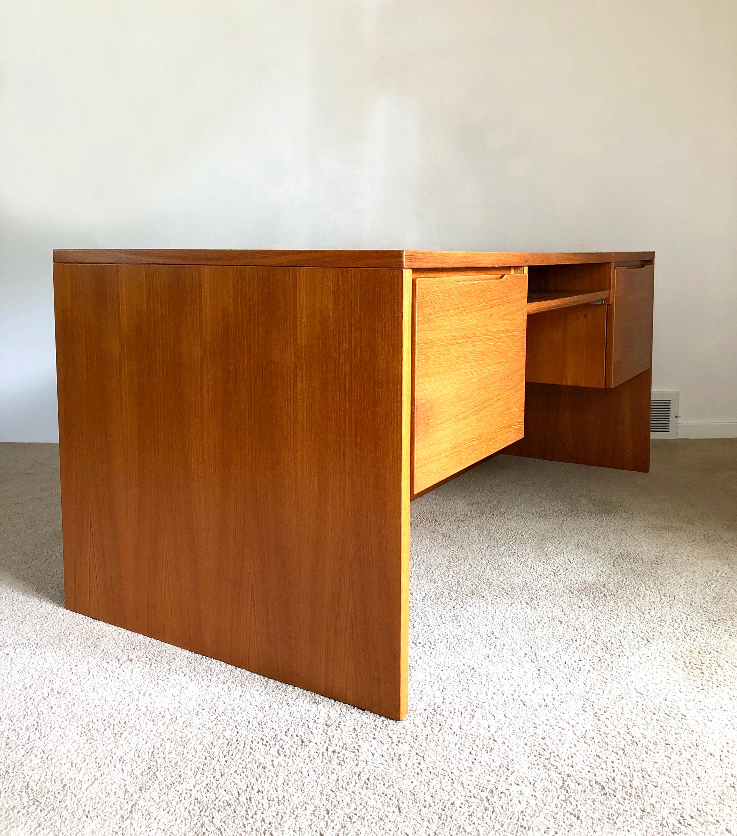 Vintage Danish modern Jesper teak executive office desk table | Etsy
