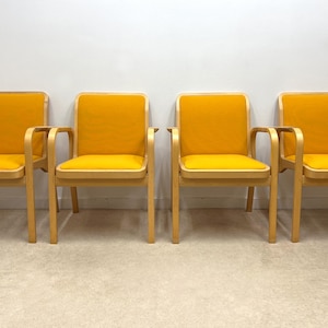 vintage mid century (4) Alvar Aalto model E45 arm chair set scandinavian design