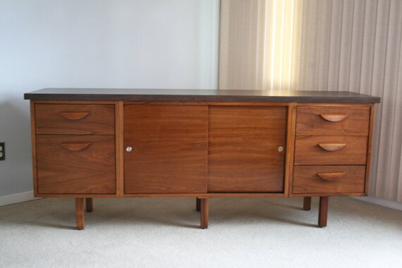 Vintage Mid Century Jens Risom Credenza Sideboard Cabinet Etsy