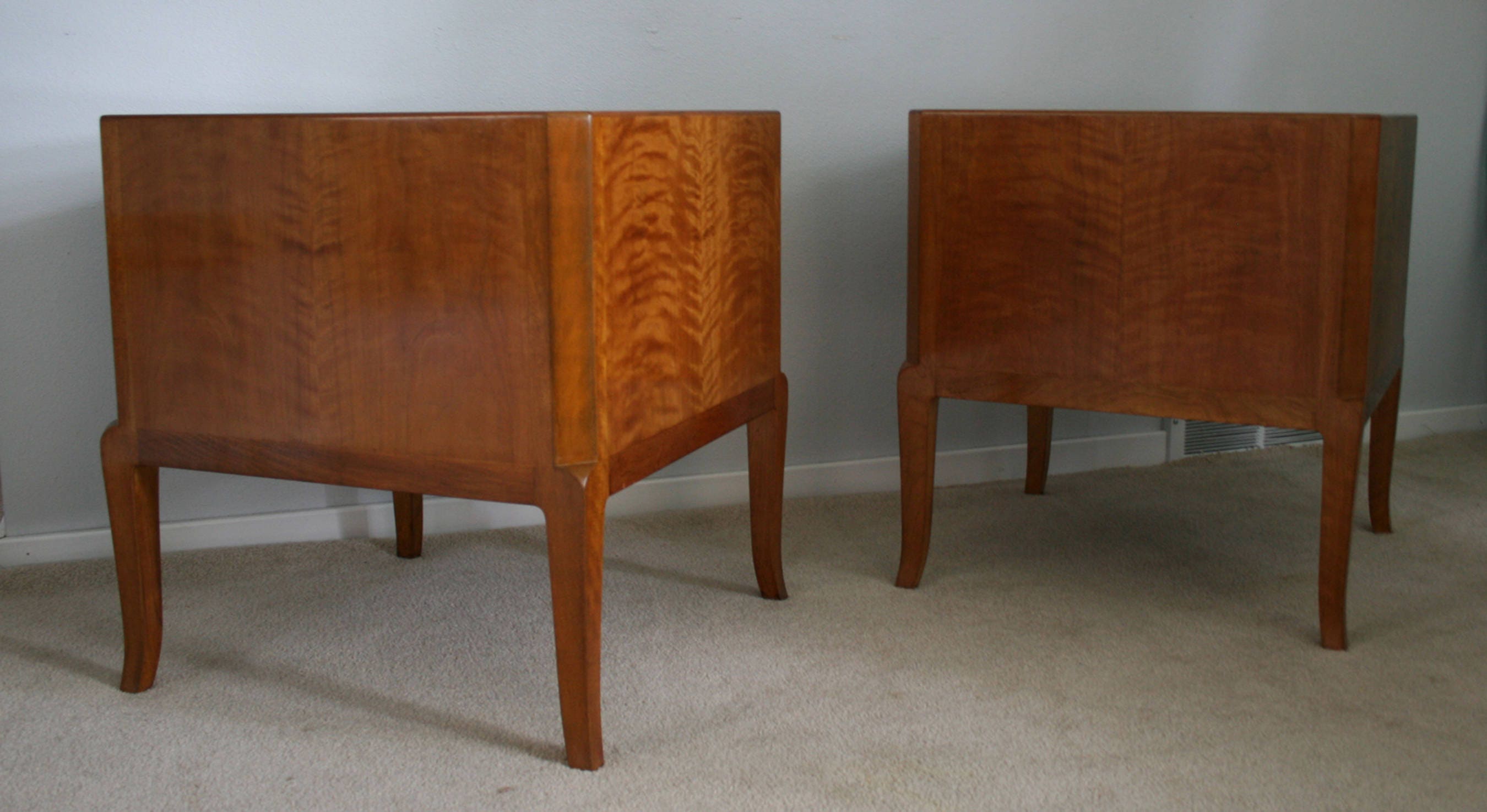 Mid Century 2 Art Deco Figured Mahogany French End Table Etsy