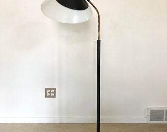 mid century Lightolier Gerald Thurston floor lamp adjustable saucer