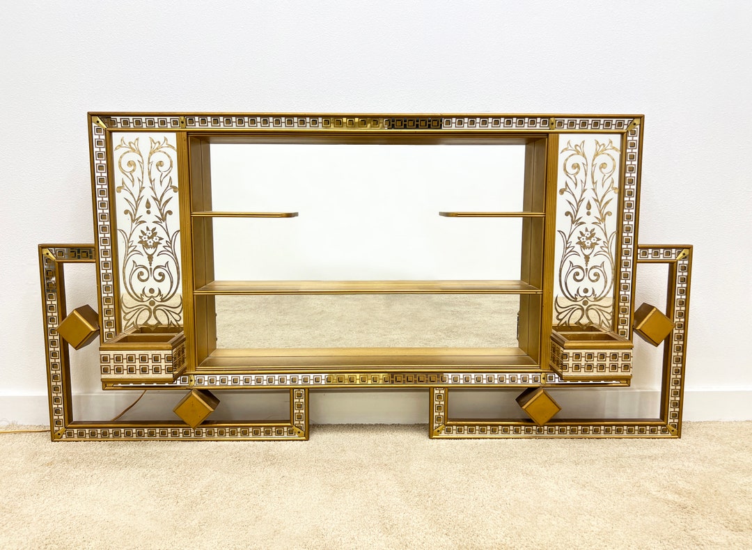 Vintage Mid Century Shadow Box Lighted Wall Hanging Mirror Etsy