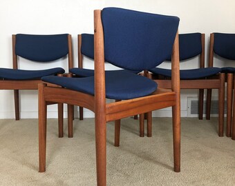 Finn Juhl Model 197 France & Son Teak Dining Chair Set of 6 or 10