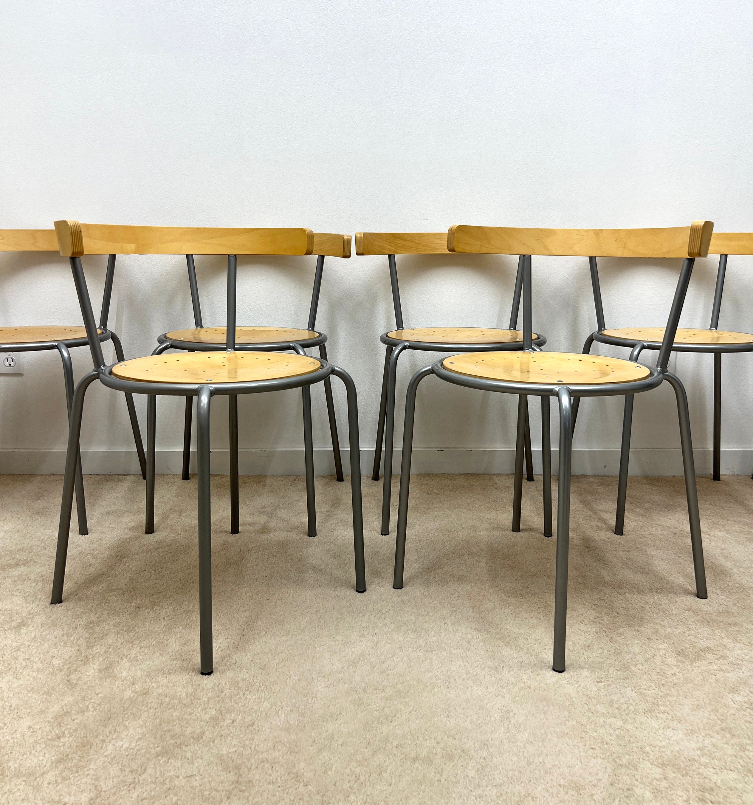 Ikea Korpo Vintage Bentwood (6) Dining Chairs Swedish Lars