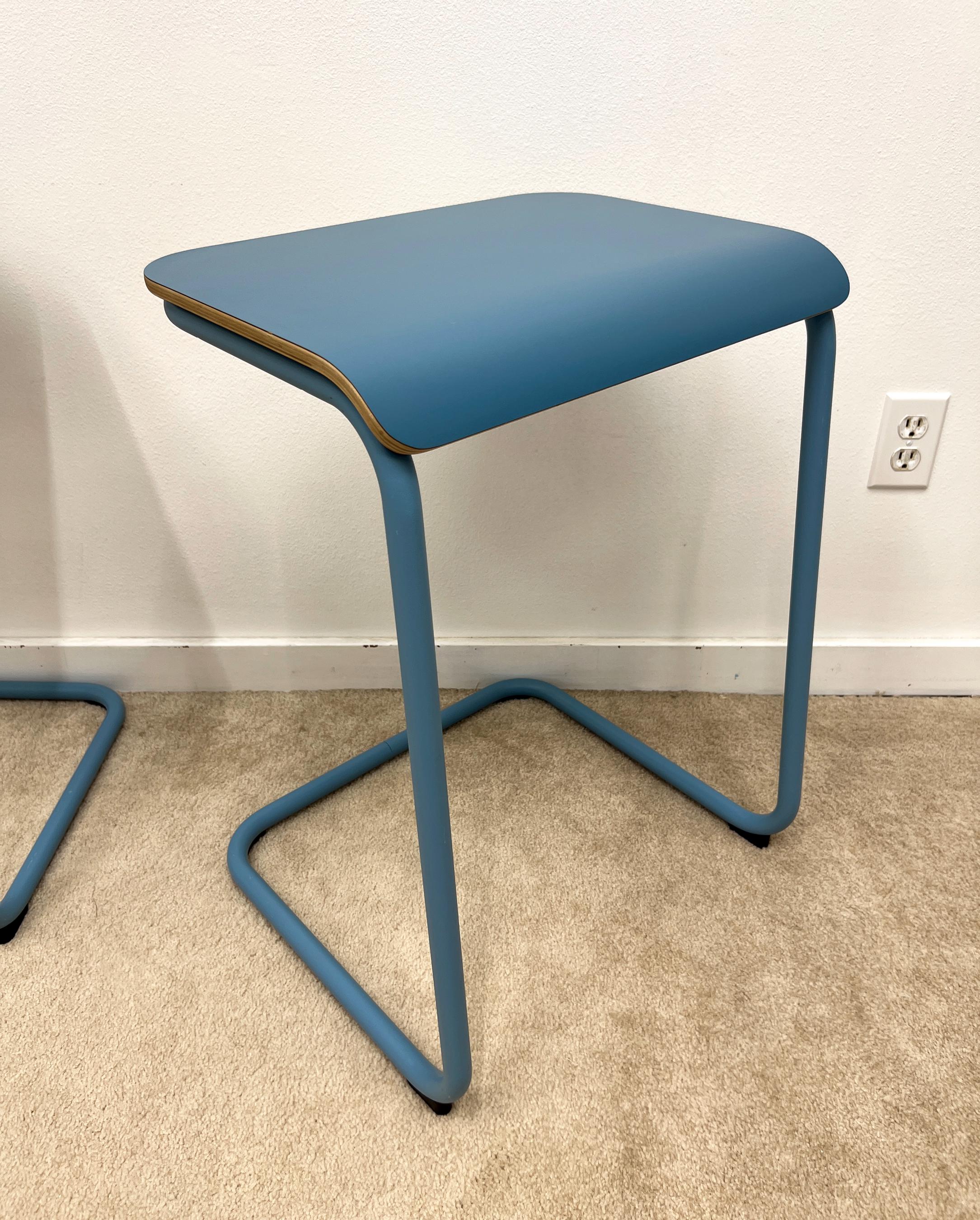 Knoll Toboggan Pull up Table Stool Seating Desk Blue Antenna