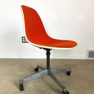 Herman Miller Eames upholstered side shell chair office contract base rolling adjustable height mid century image 3