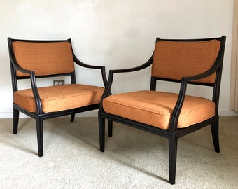 vintage mid century Dunbar Edward Wormley lounge chair pair