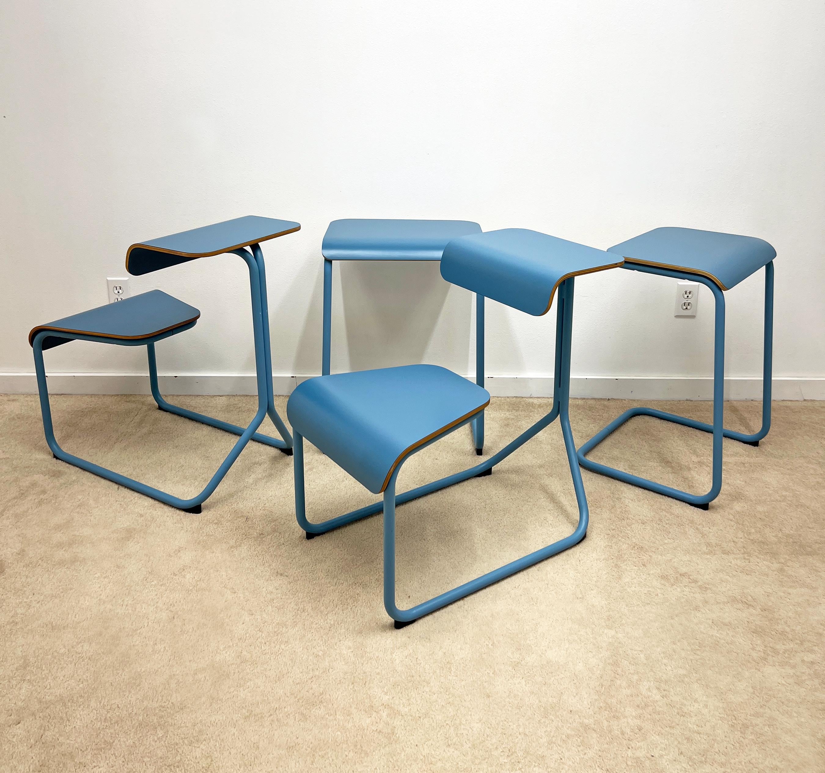 Knoll Toboggan Stool Chair Desk Blue Antenna Design Mid Century - Etsy
