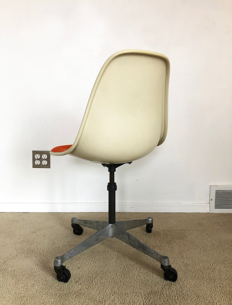 Herman Miller Eames upholstered side shell chair office contract base rolling adjustable height mid century image 5