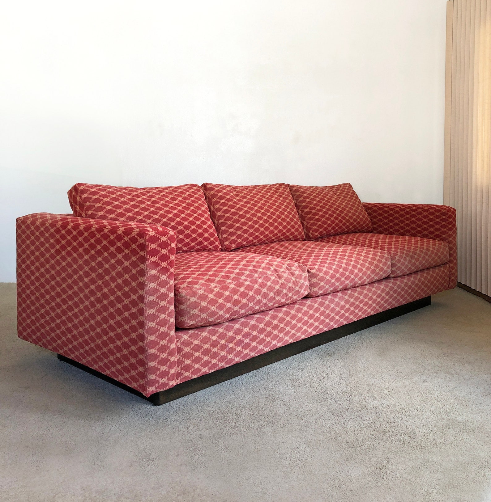 Vintage Mid Century Dunbar Tuxedo Sofa Couch Etsy