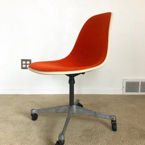 Herman Miller Eames upholstered side shell chair office contract base rolling adjustable height mid century image 4