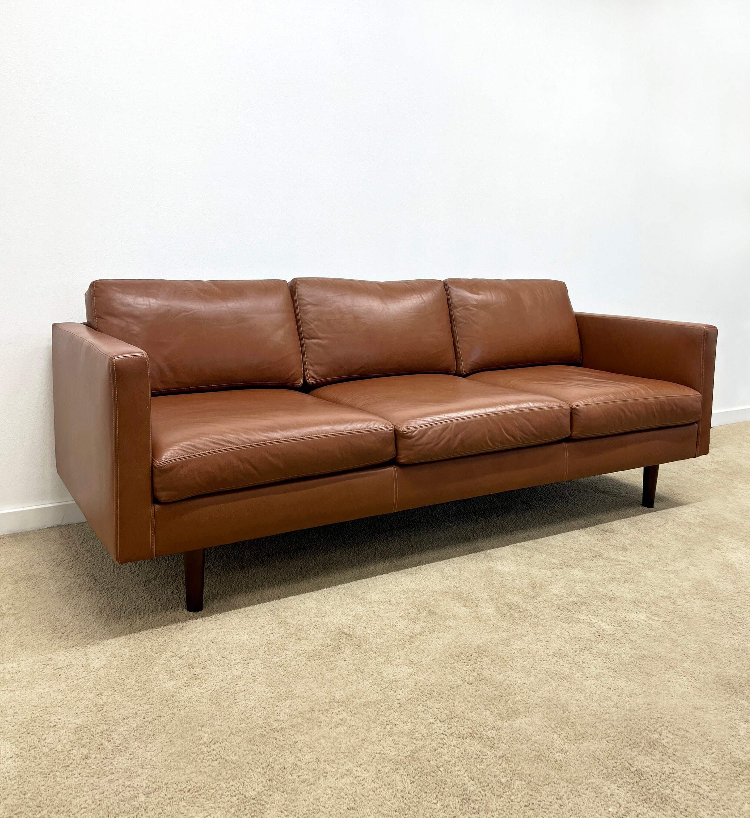 Milo Baughman Thayer Coggin Leather Sofa Couch Mid Century - Etsy